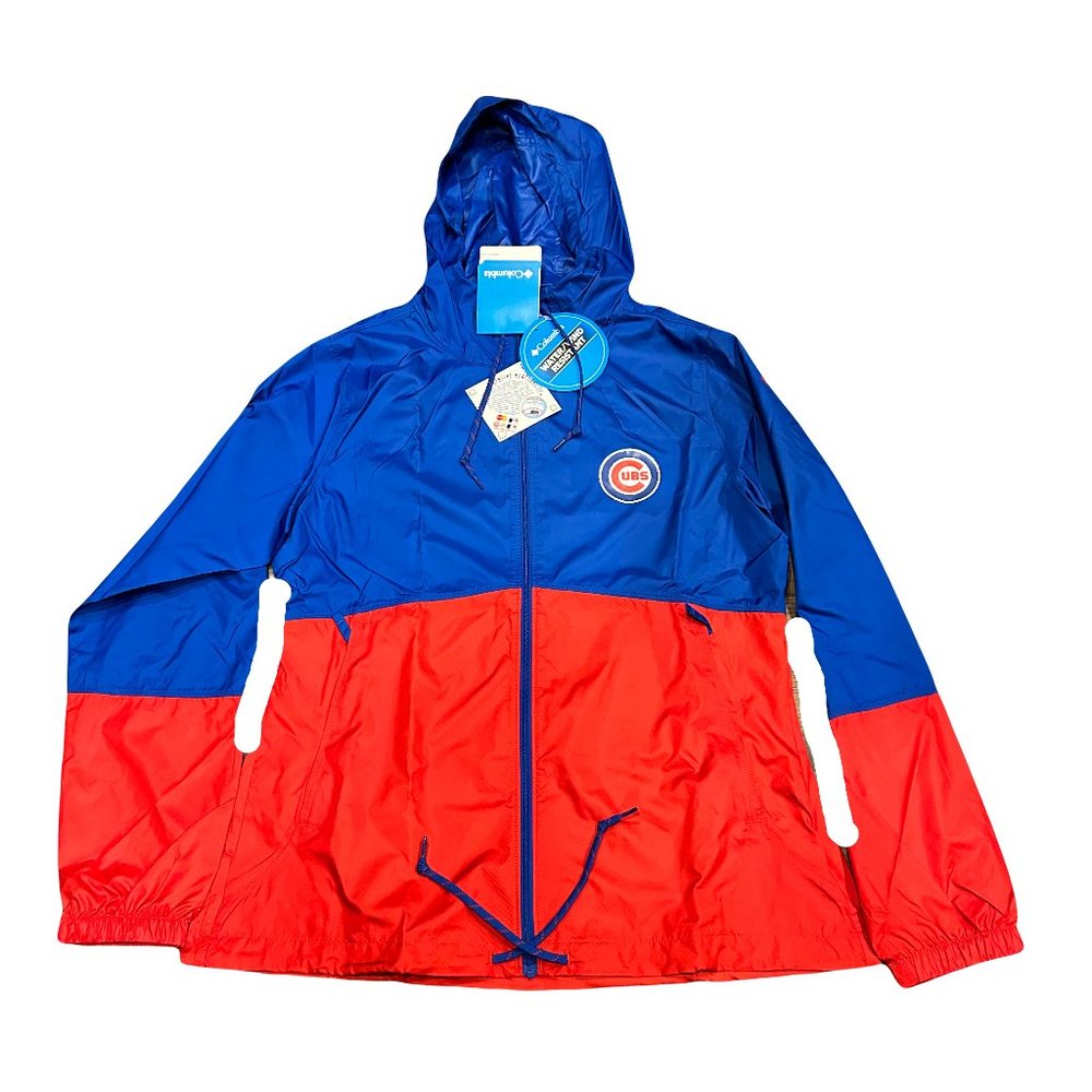 NWT Chicago Cubs Columbia Sportswear Full-Zip Women's Hooded Windbreaker Jacket
